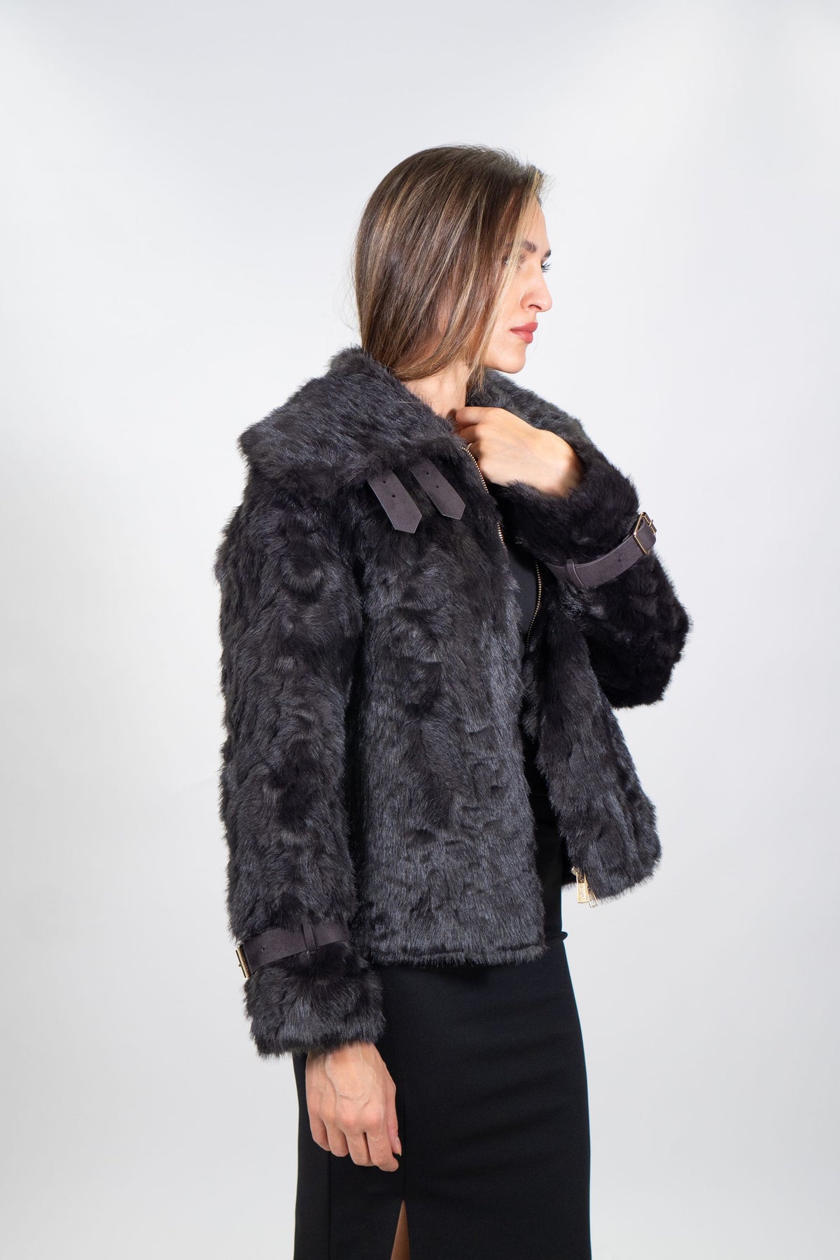Yes Zee - Giacca in tessuto effetto peluche - Donna