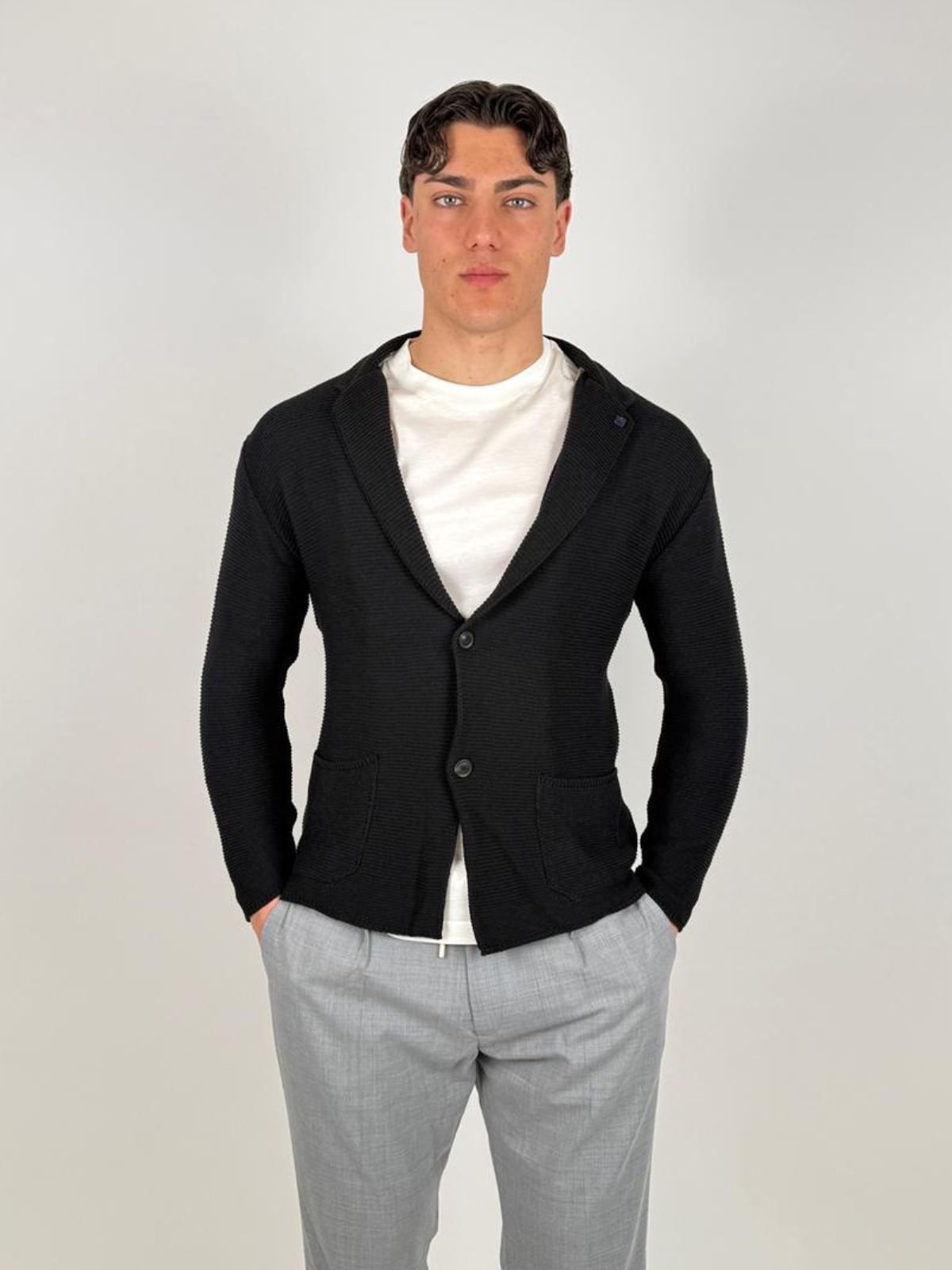 Outfit - Giacca Monopetto In Maglia - Uomo - World Fashion