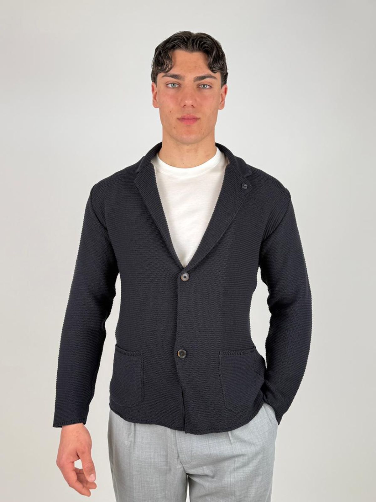 Outfit - Giacca Monopetto In Maglia - Uomo - World Fashion