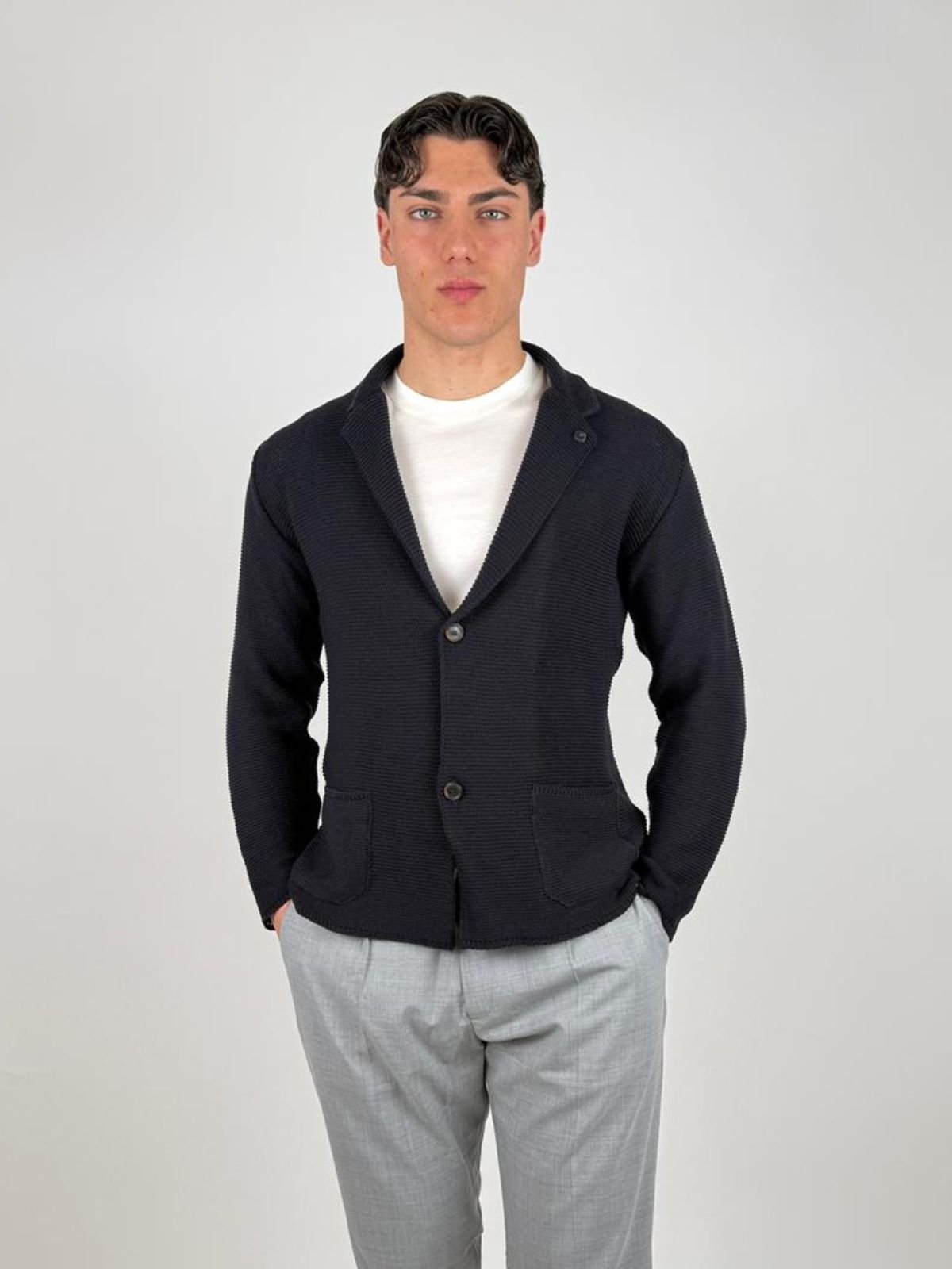 Outfit - Giacca Monopetto In Maglia - Uomo - World Fashion