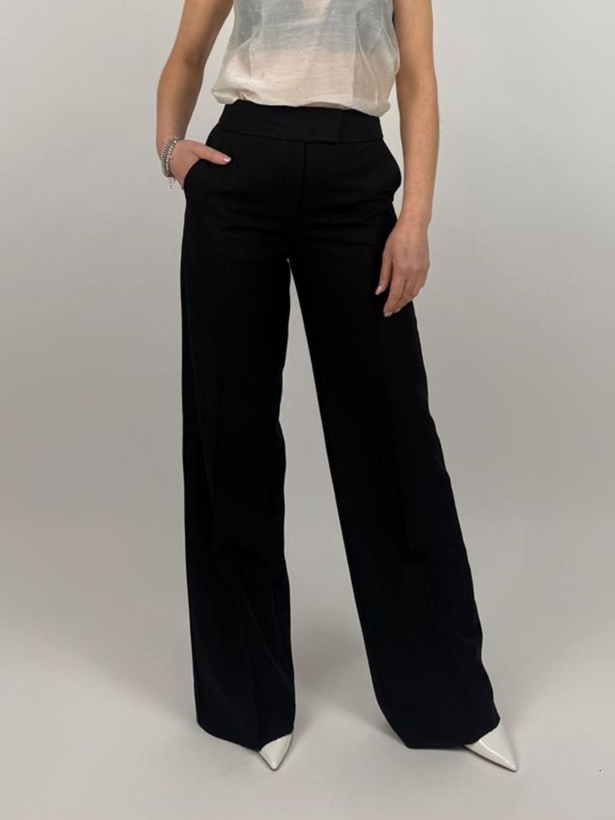 Pantalone a disegno gessato lamé Donna - PennyBlack - World Fashion