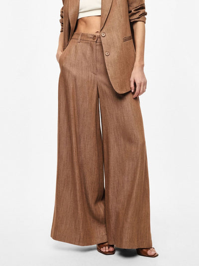 Imperial - Pantalone a palazzo a vita alta con gamba ampia - Donna