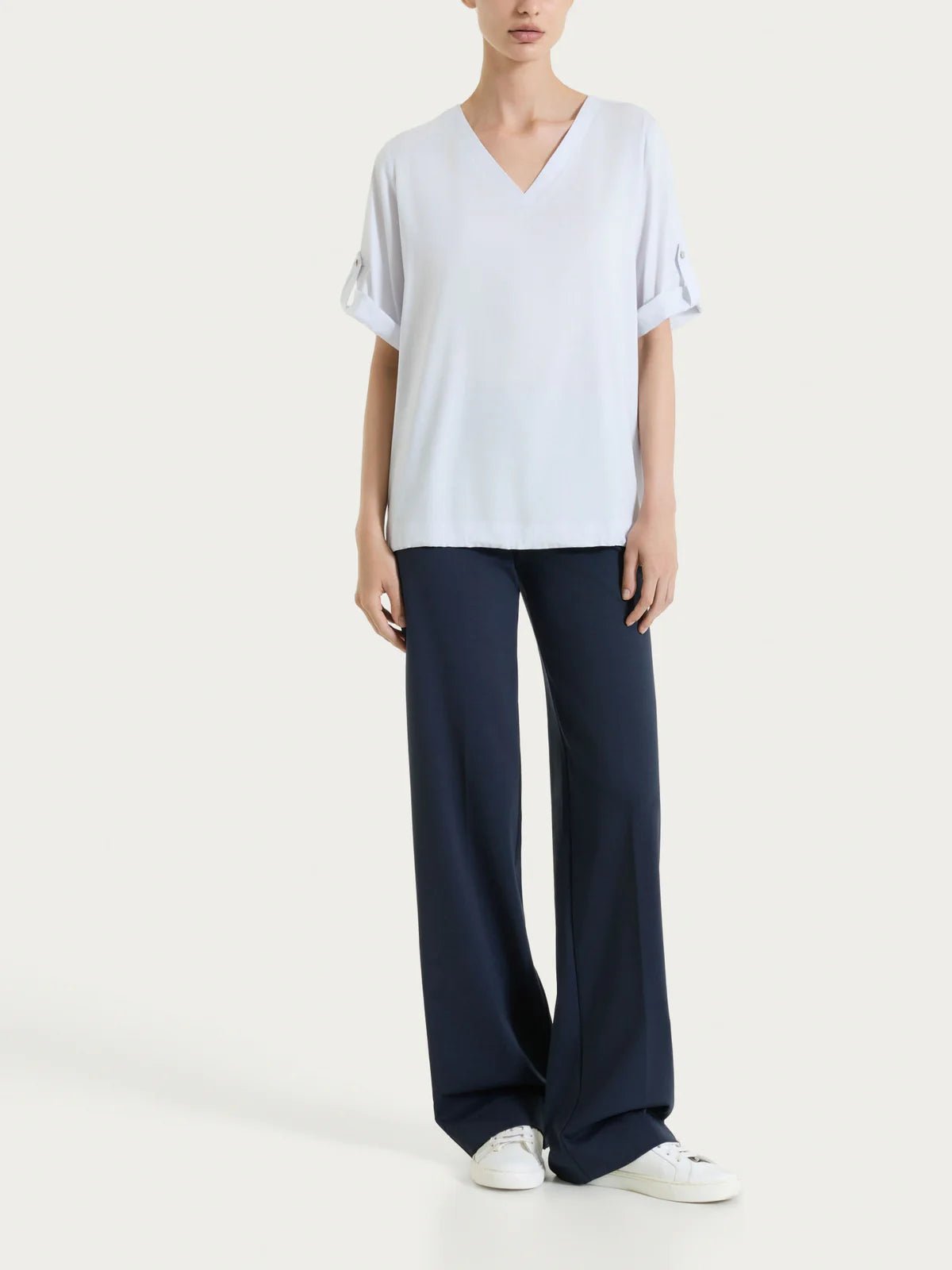 Pantalone ampio in Compact Light Donna - Ragno - World Fashion