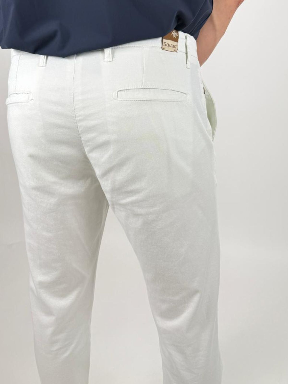 Pantalone Chino in misto lino slim fit Uomo - Squad2 - World Fashion