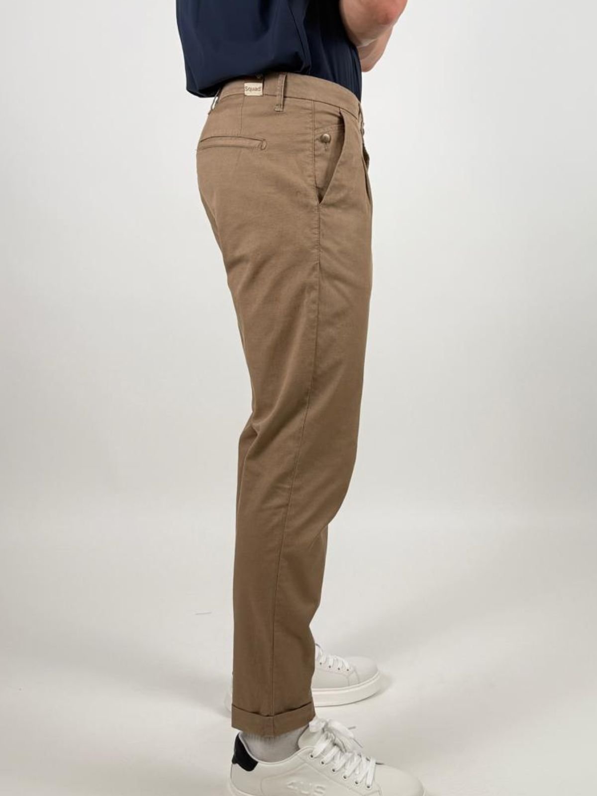 Pantalone Chino in misto lino slim fit Uomo - Squad2 - World Fashion