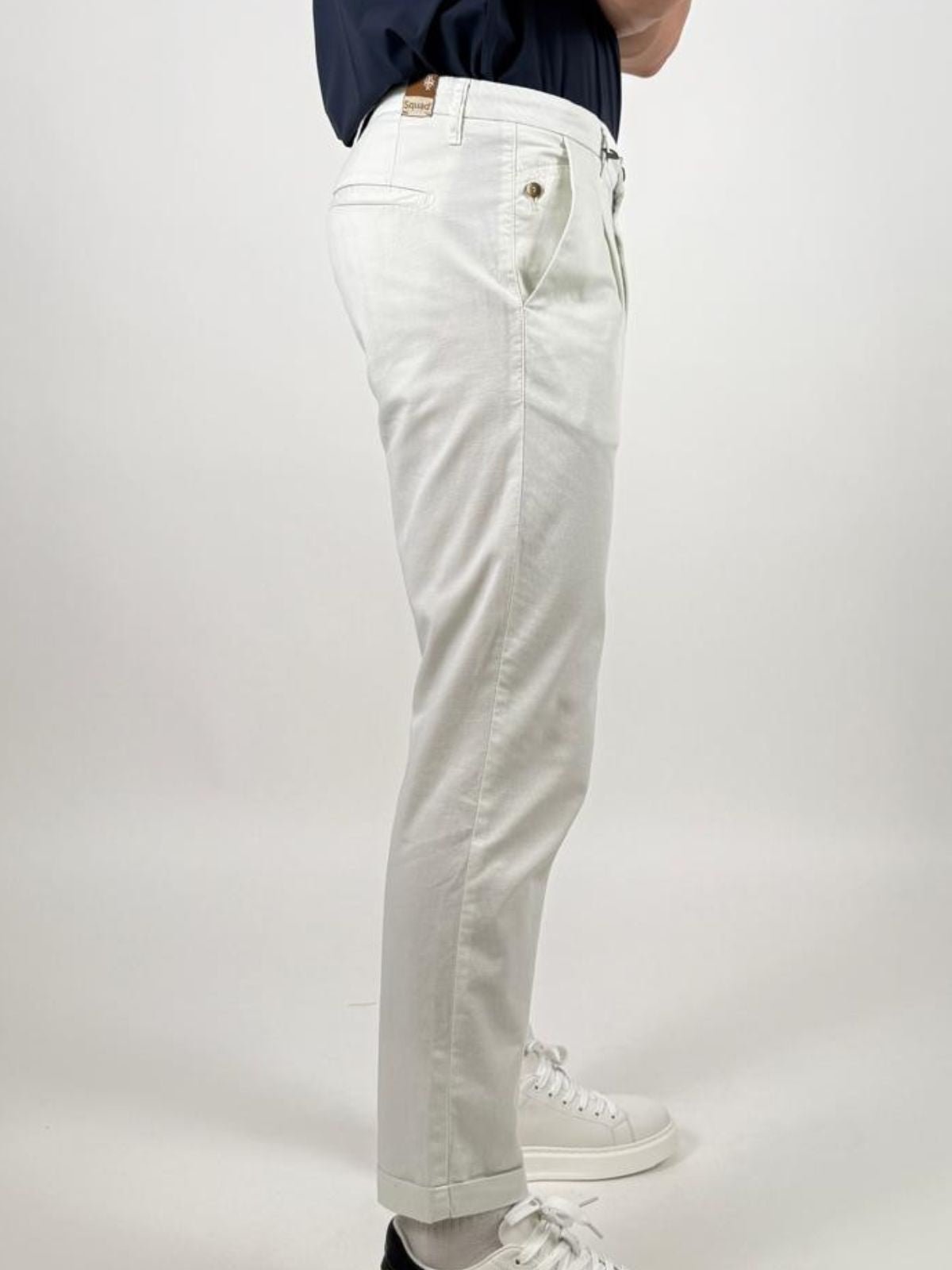 Pantalone Chino in misto lino slim fit Uomo - Squad2 - World Fashion