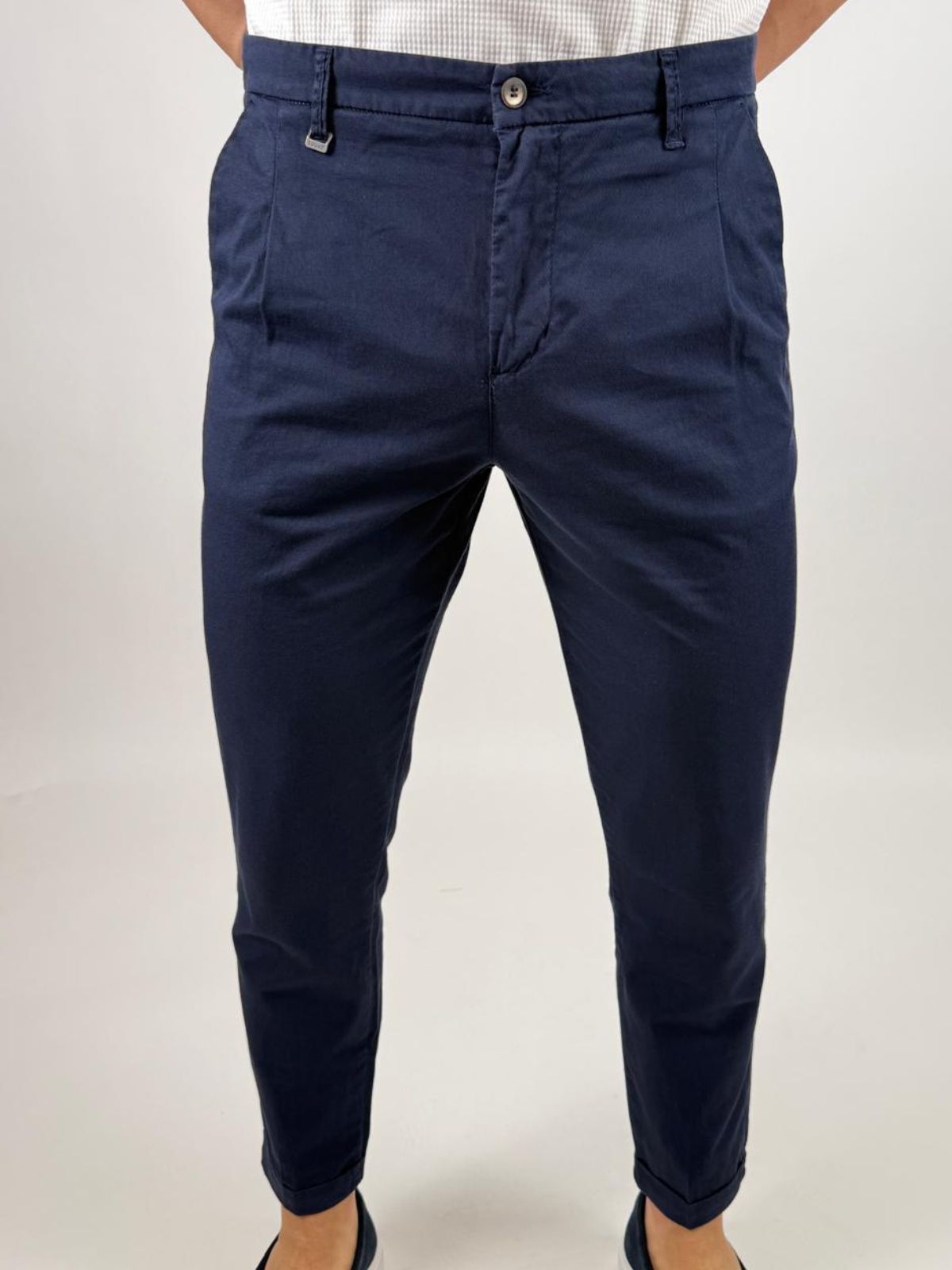 Pantalone Chino in misto lino slim fit Uomo - Squad2 - World Fashion