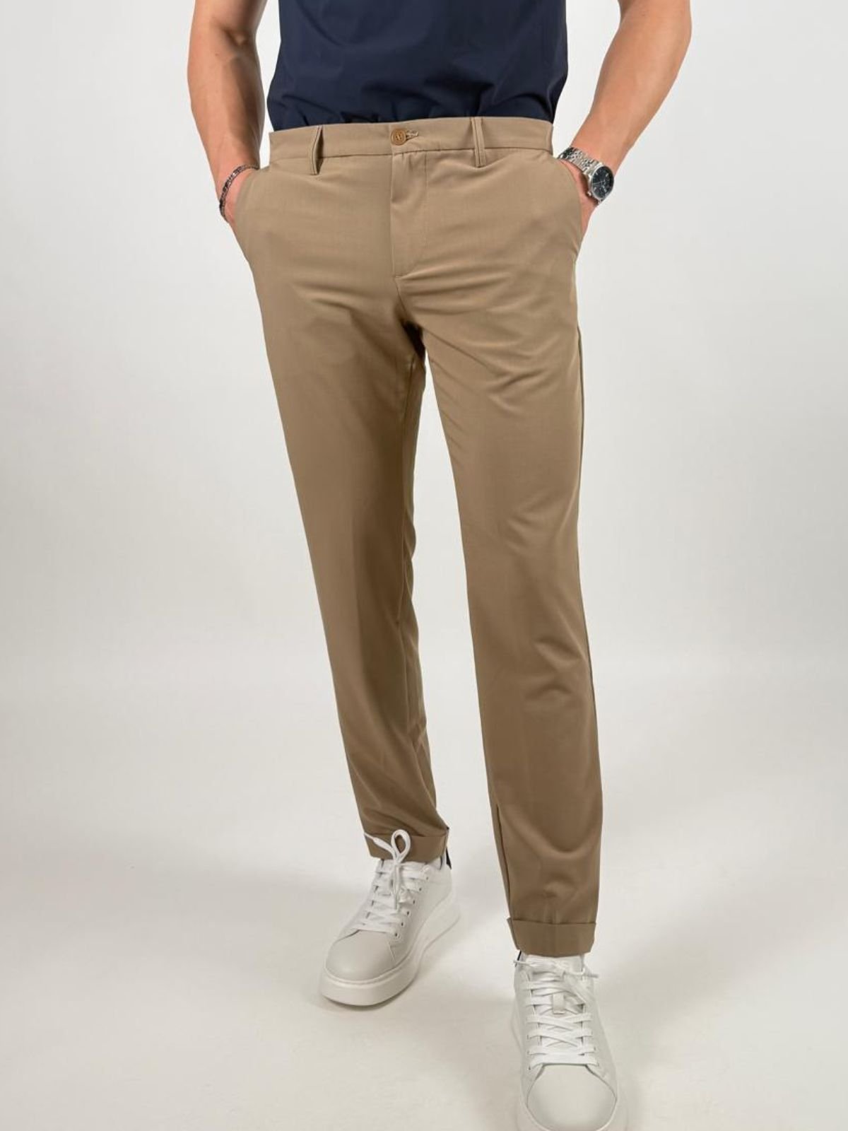 Pantalone Chino Slim fit. Vita media. Uomo - Squad2 - World Fashion