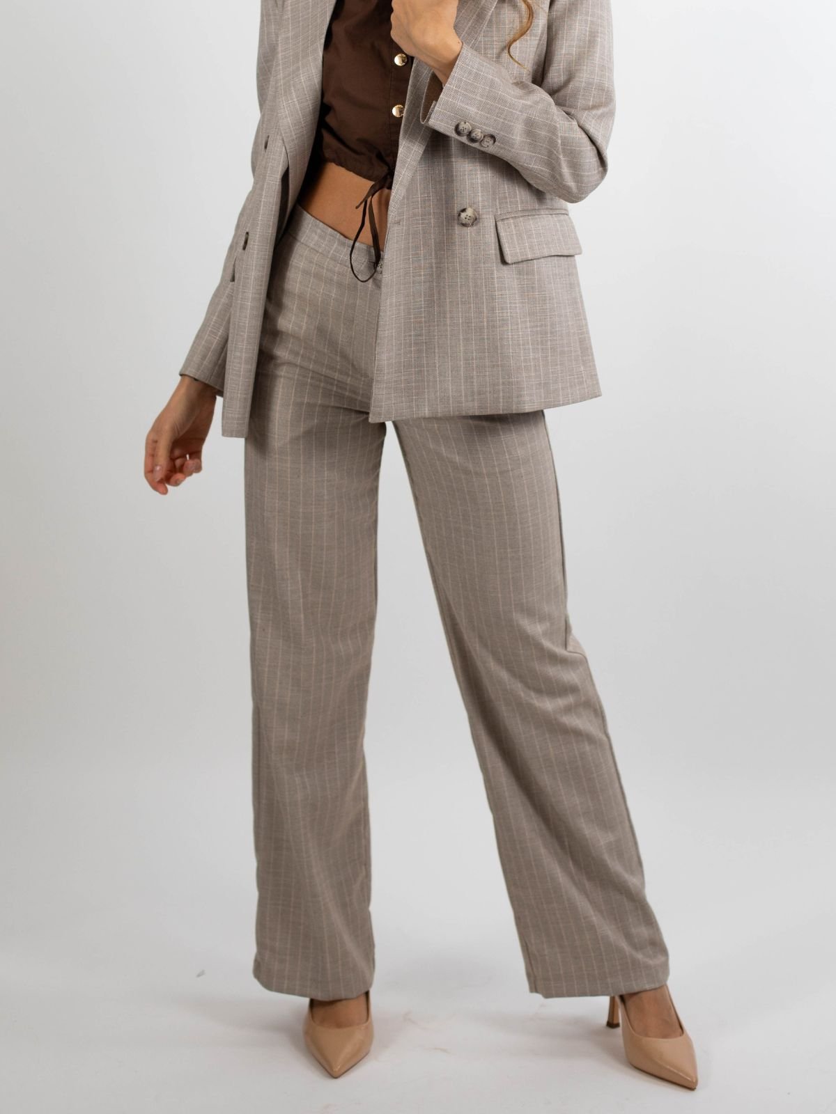 Pantalone dritto tasca chino gessato Donna - Vicolo - World Fashion