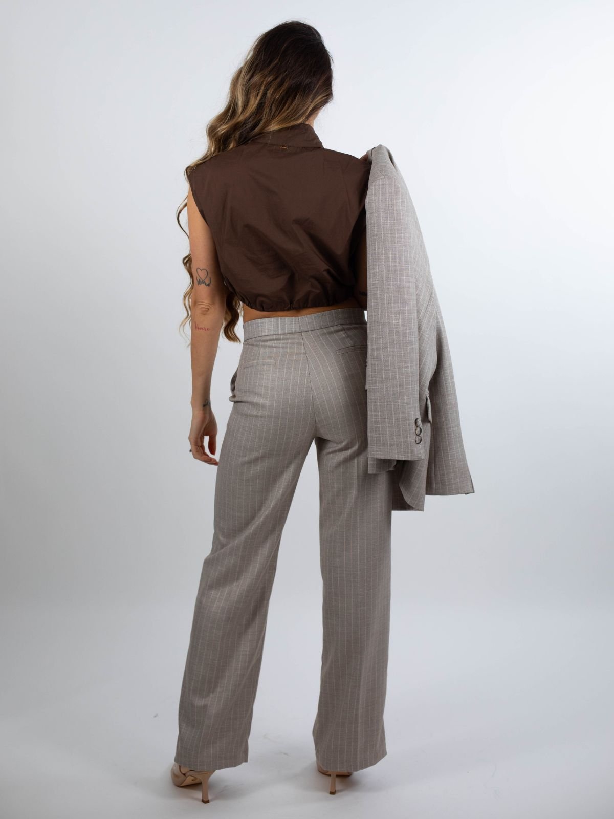 Pantalone dritto tasca chino gessato Donna - Vicolo - World Fashion