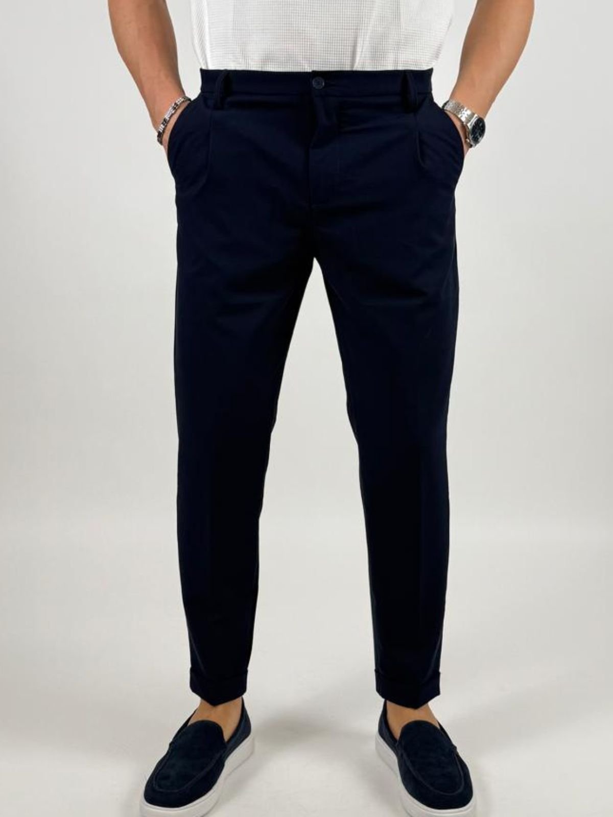 Pantalone elegante slim fit con pinces Uomo - Squad2 - World Fashion