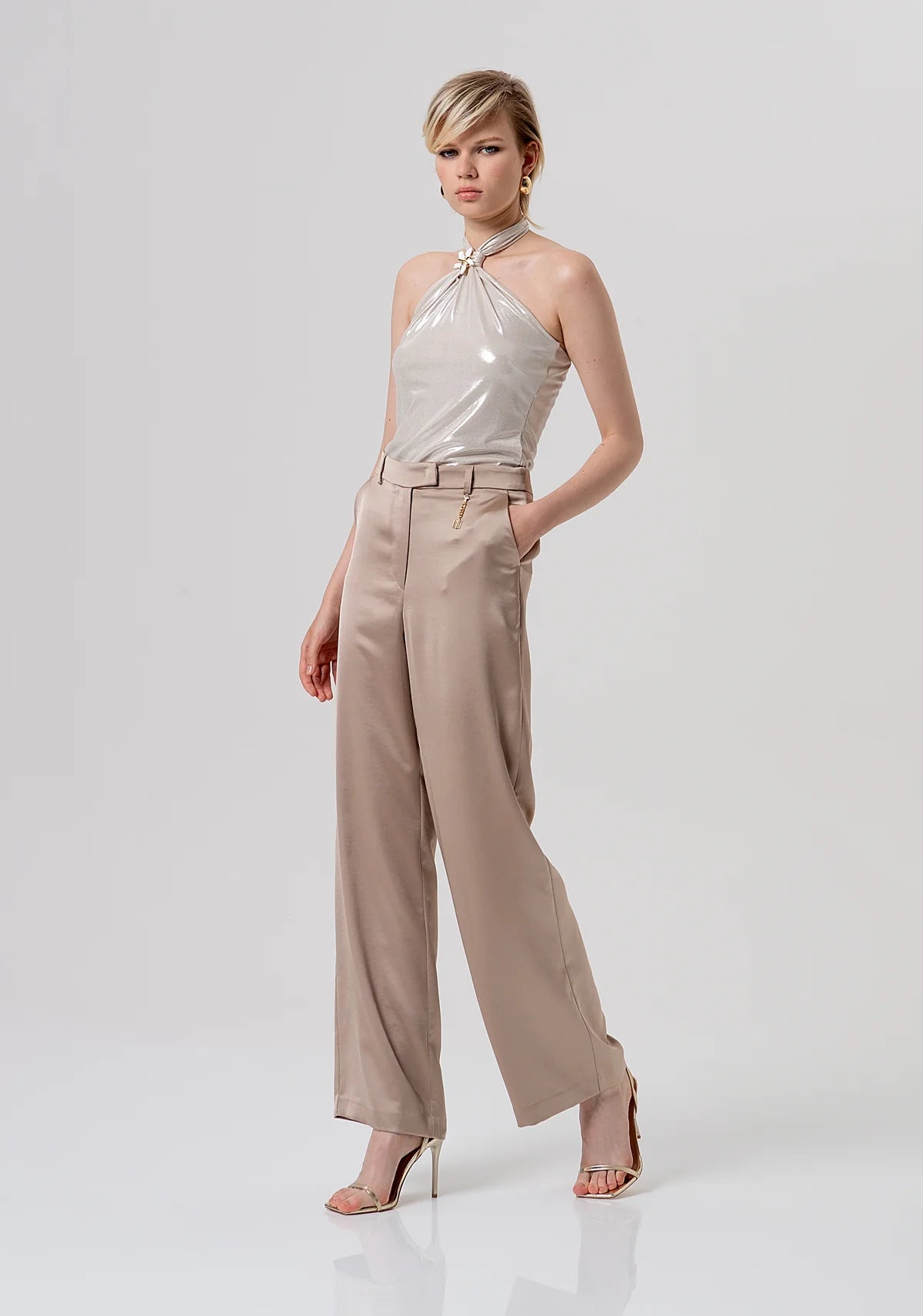 Pantalone flare a palazzo in raso Donna - Fracomina - World Fashion