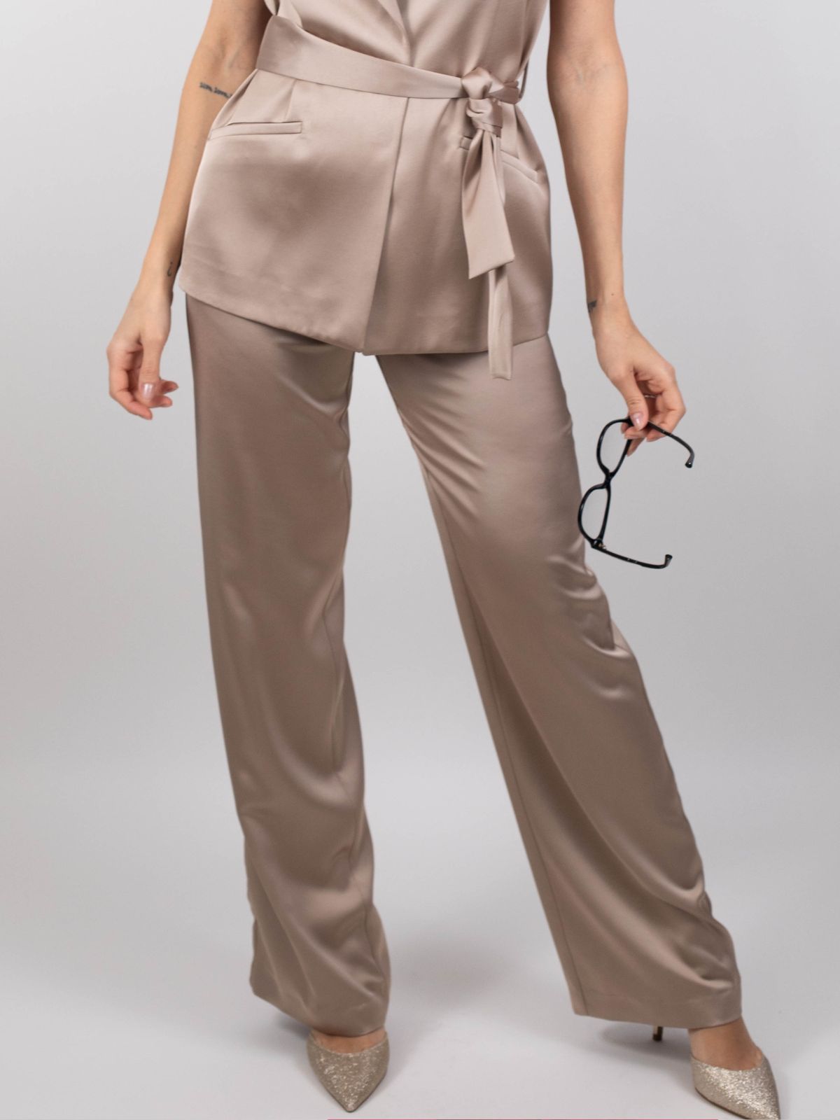Pantalone flare a palazzo in raso Donna - Fracomina - World Fashion