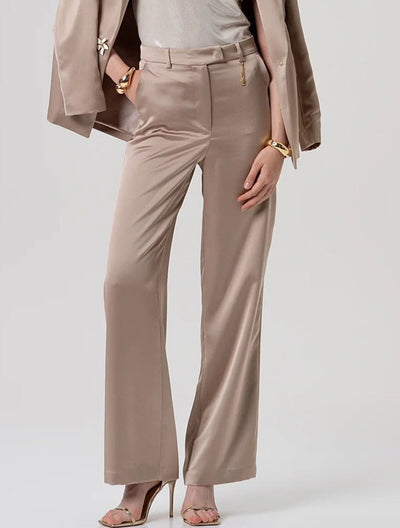 Fracomina - Pantalone flare a palazzo in raso - Donna