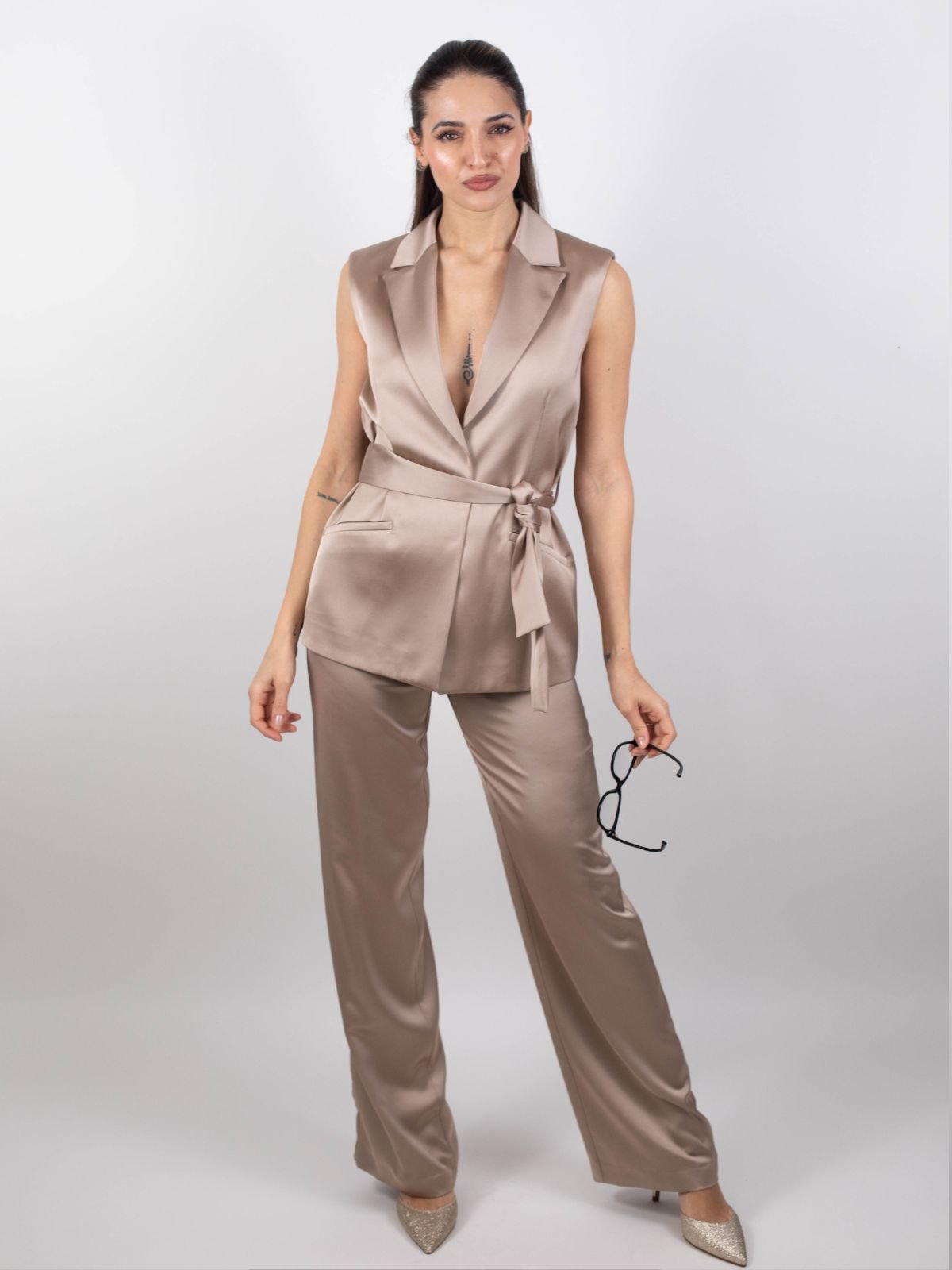 Pantalone flare a palazzo in raso Donna - Fracomina - World Fashion