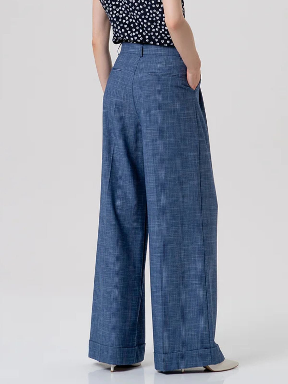 Pantalone flare a palazzo in tessuto Principe di Galles Donna - Fracomina - World Fashion