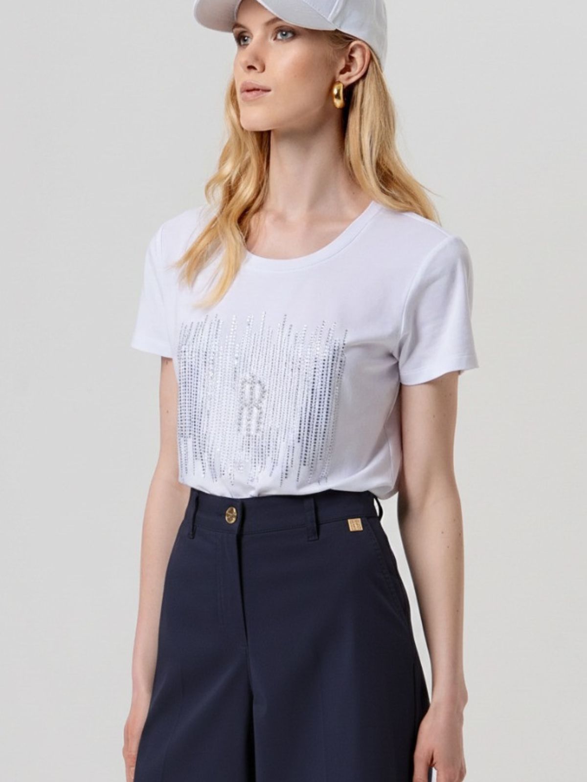 Pantalone flare in gabardina di cotone Donna - Fracomina - World Fashion