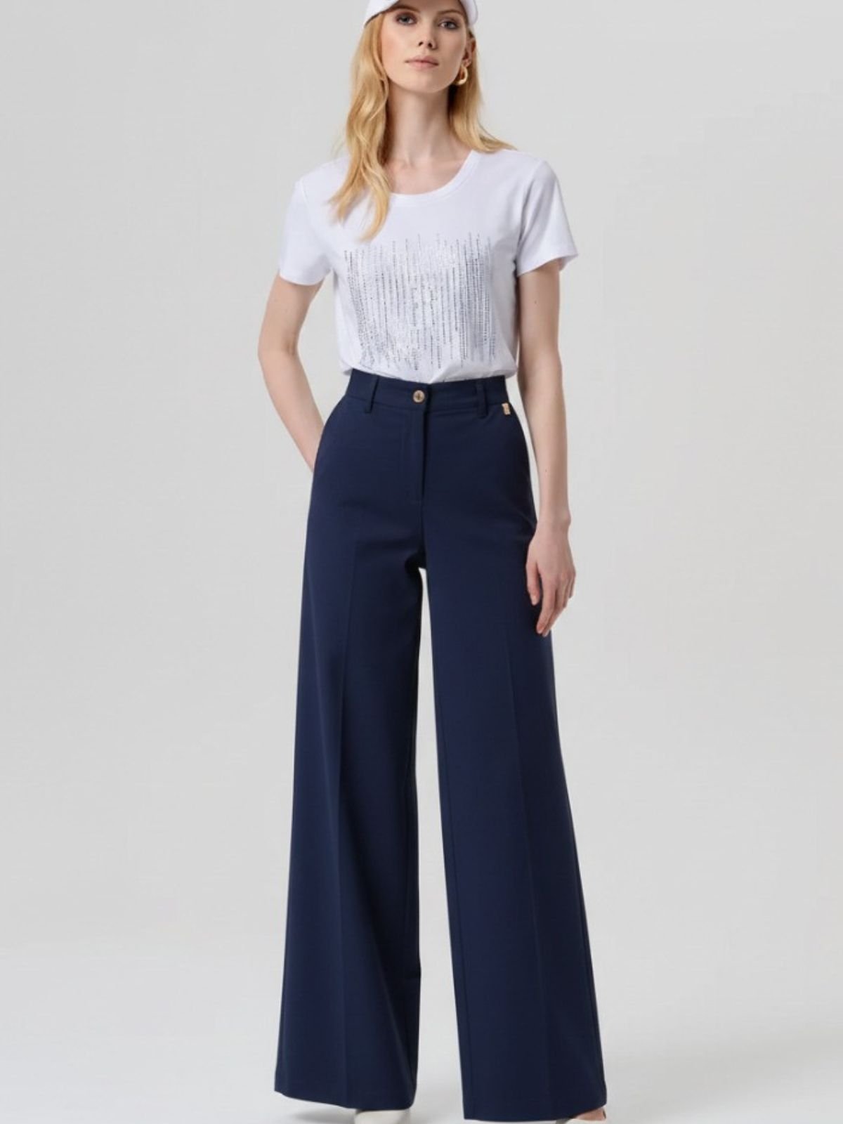 Pantalone flare in gabardina di cotone Donna - Fracomina - World Fashion