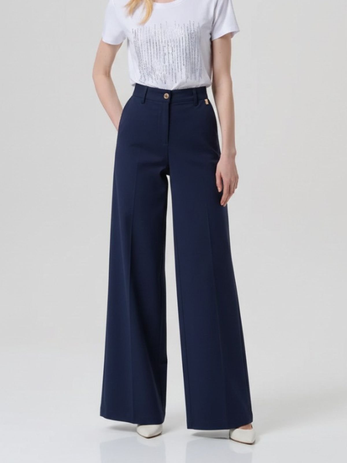 Pantalone flare in gabardina di cotone Donna - Fracomina - World Fashion