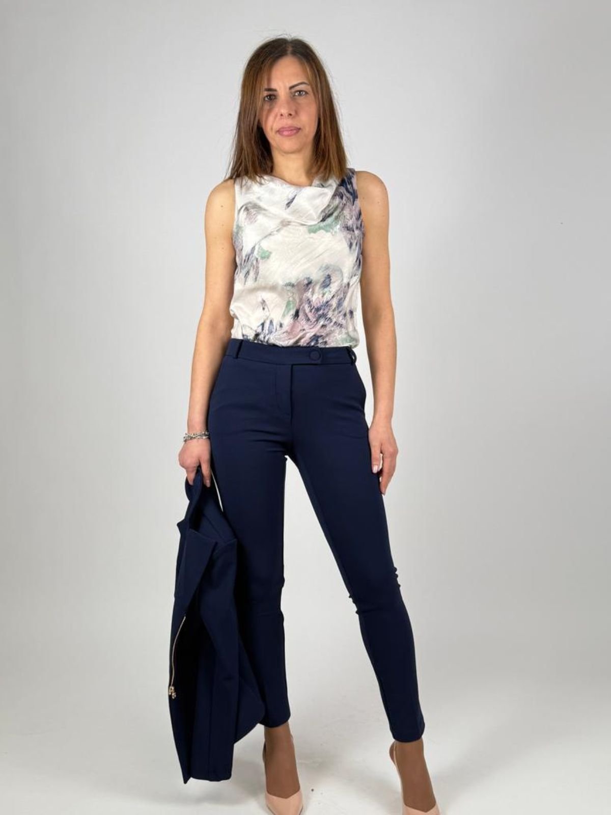 Pantalone in scuba crèpe slim Donna - Rinascimento - World Fashion