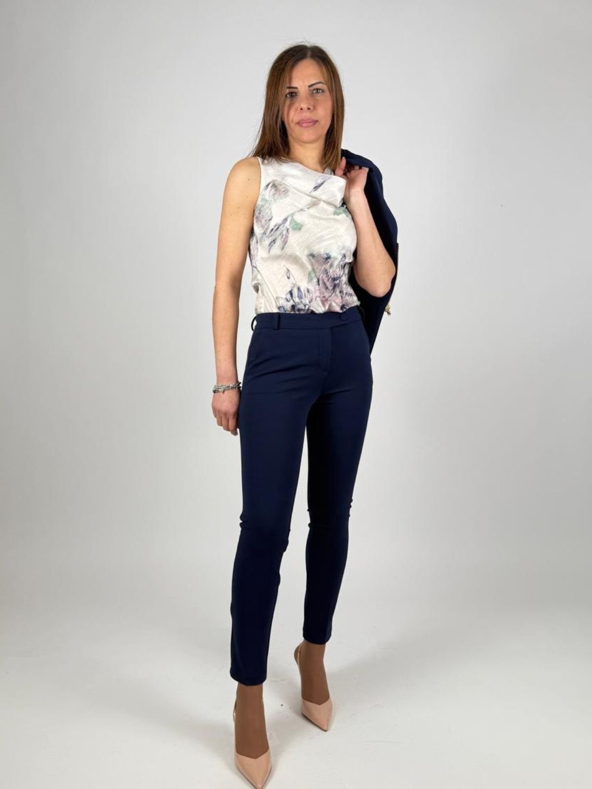 Pantalone in scuba crèpe slim Donna - Rinascimento - World Fashion