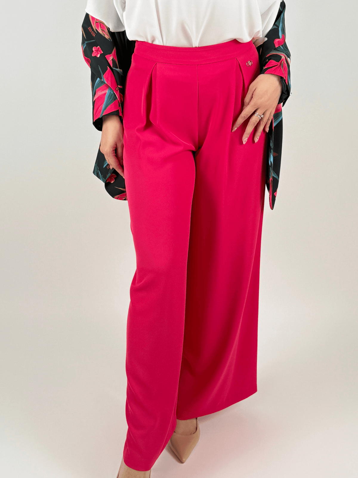 Yes Zee pantaloni palazzo con pinces nero