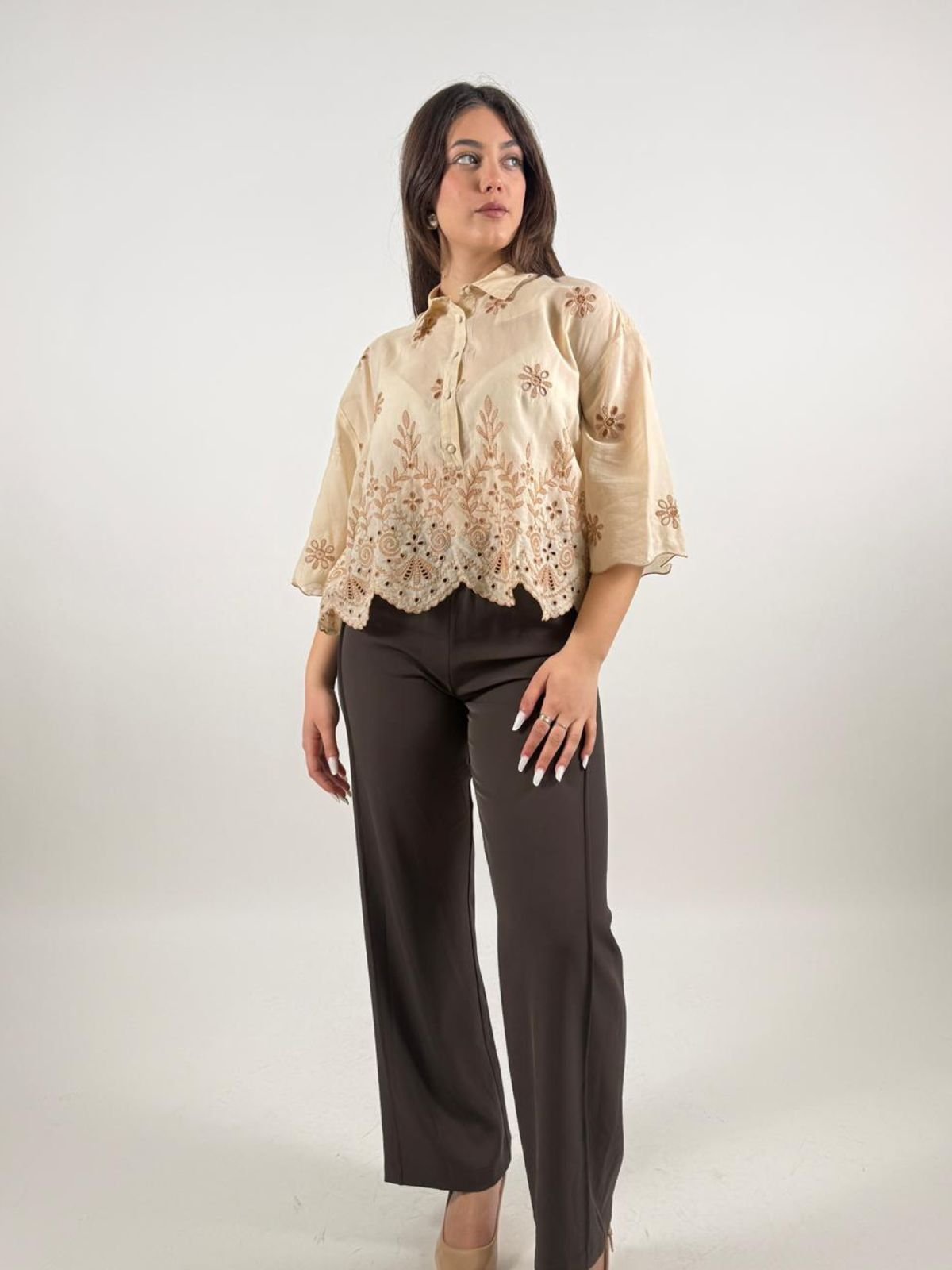 Pantalone palazzo vestibilità morbida vita media Donna - Imperial - World Fashion