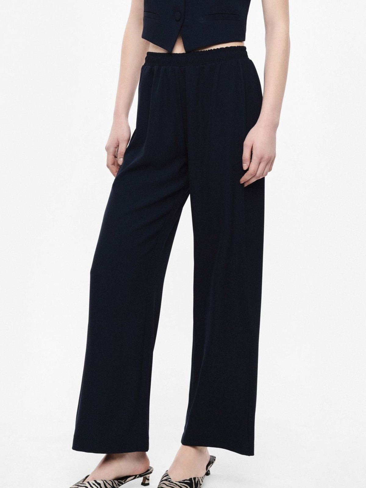 Pantalone palazzo vestibilità morbida vita media Donna - Imperial - World Fashion