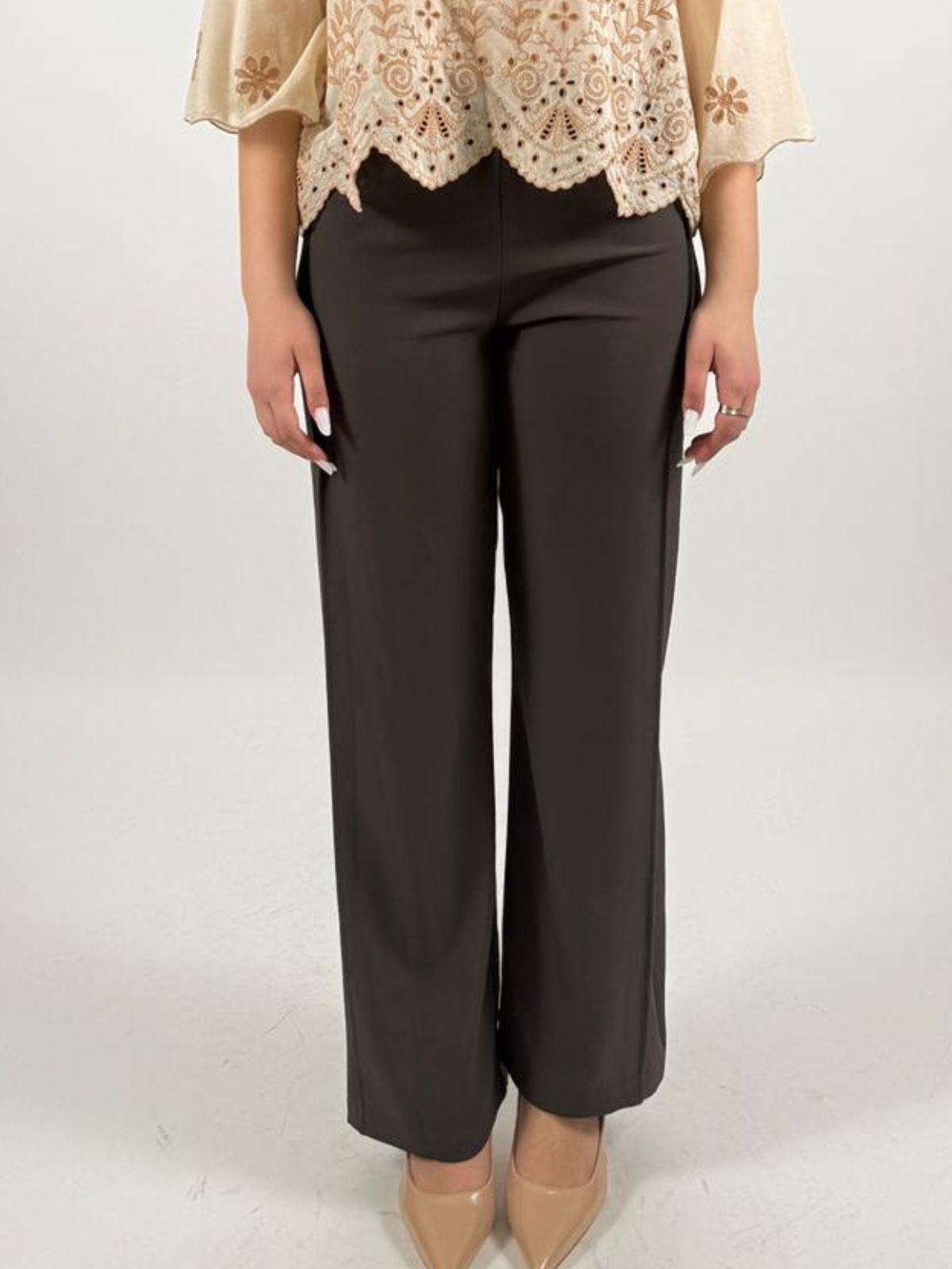 Pantalone palazzo vestibilità morbida vita media Donna - Imperial - World Fashion