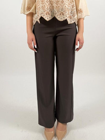 Imperial - Pantalone palazzo vestibilità morbida vita media - Donna