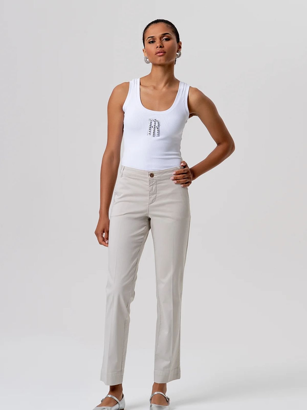 Pantalone regular modello chino in gabardina Donna - Fracomina - World Fashion