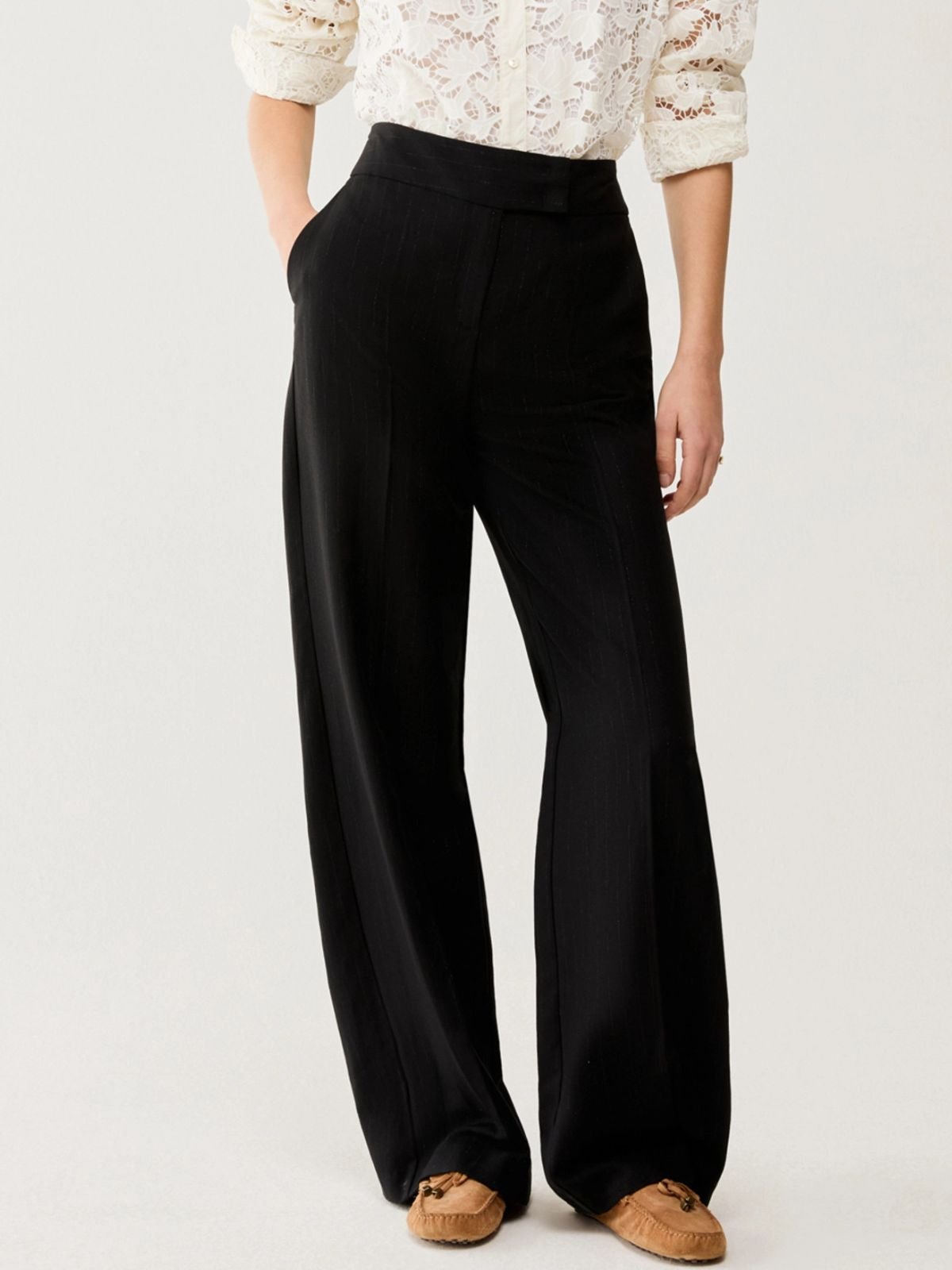Pantaloni a disegno gessato lamé Donna - PennyBlack - World Fashion