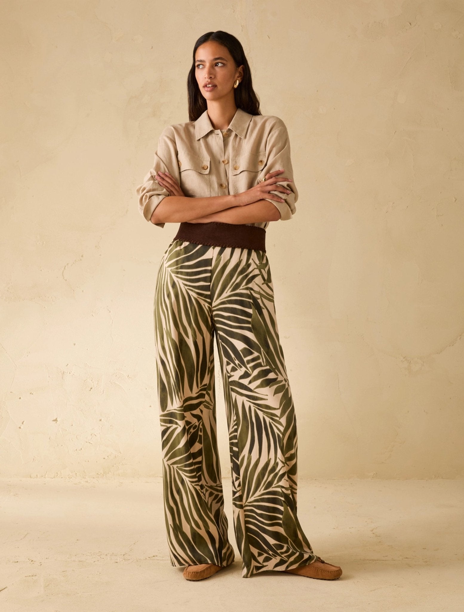 Pantaloni Ampi In Twill Fluido Donna - PennyBlack - World Fashion