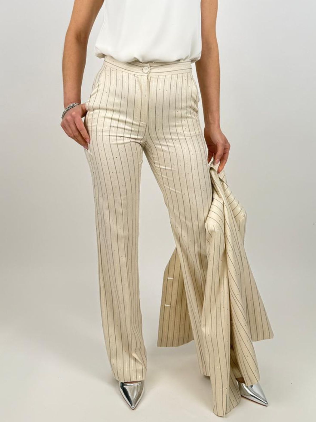 Pantaloni Flare Con Paillettes Donna - PennyBlack - World Fashion