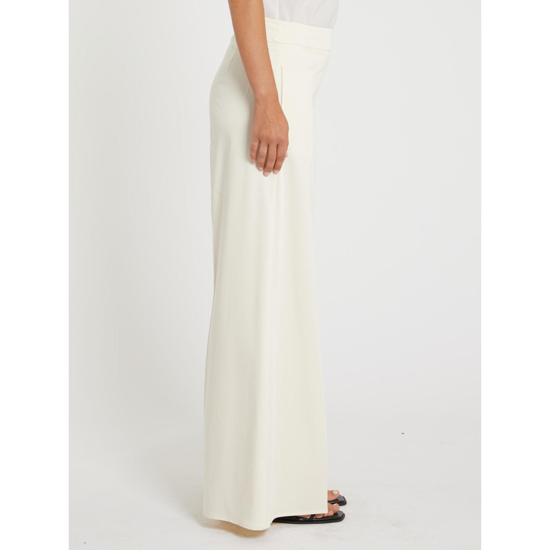 Pantaloni in raso di cotone lyocell monostretch trama unito Donna - PennyBlack - World Fashion
