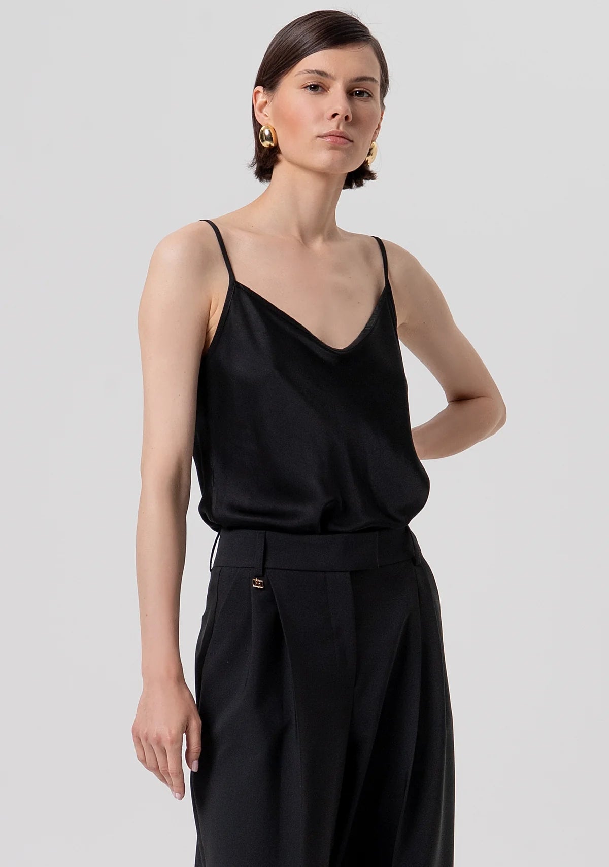 Pantaloni Sartoriali a Vita Alta e Gamba Ampia Donna - Fracomina - World Fashion