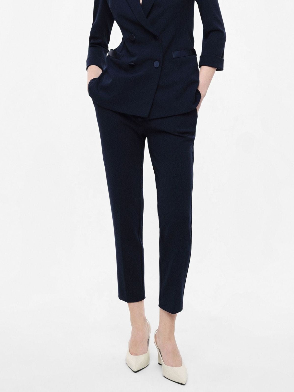 Pantaloni sartoriali vita alta chiusura con bottone Donna - Imperial - World Fashion