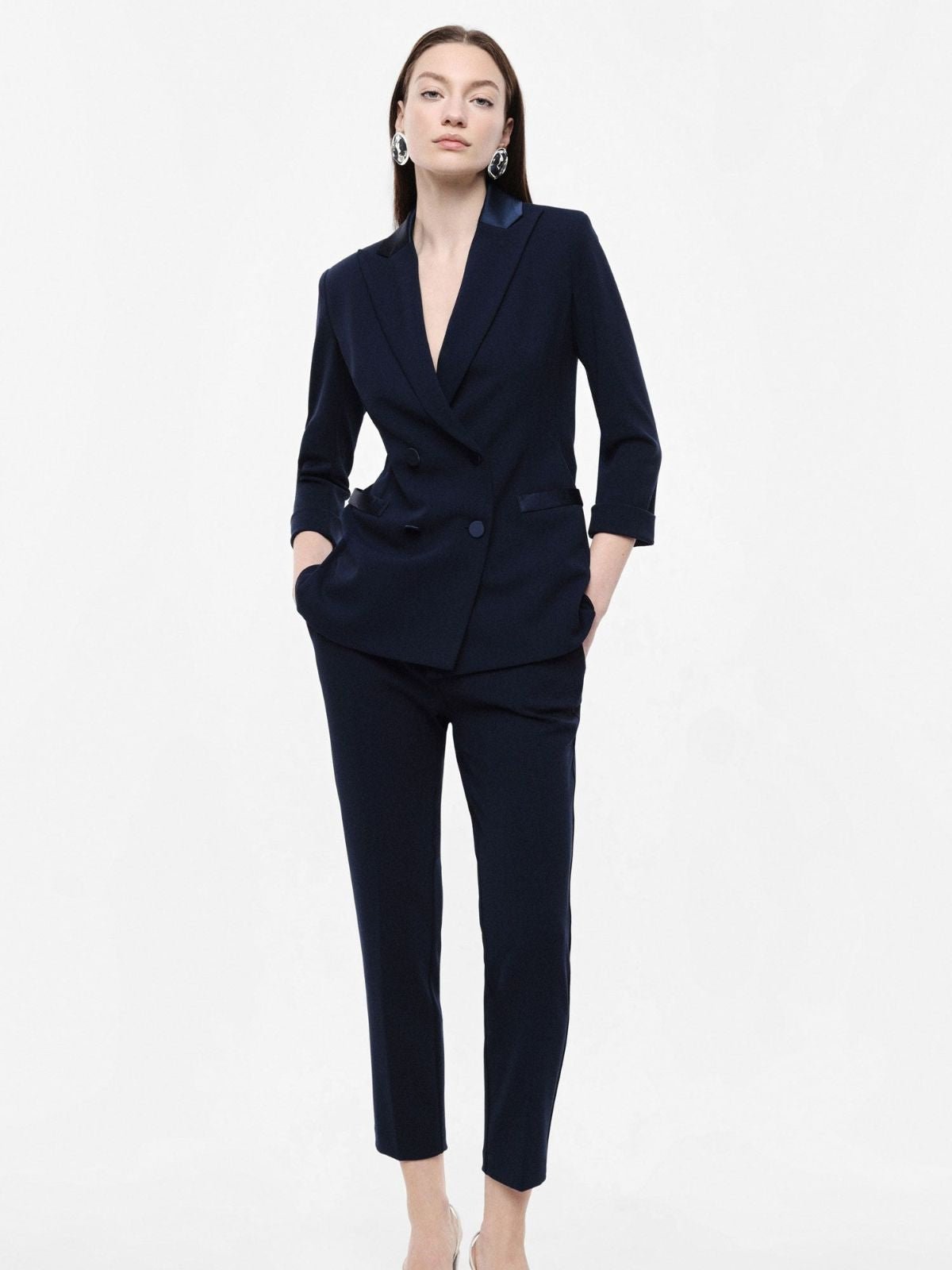 Pantaloni sartoriali vita alta chiusura con bottone Donna - Imperial - World Fashion