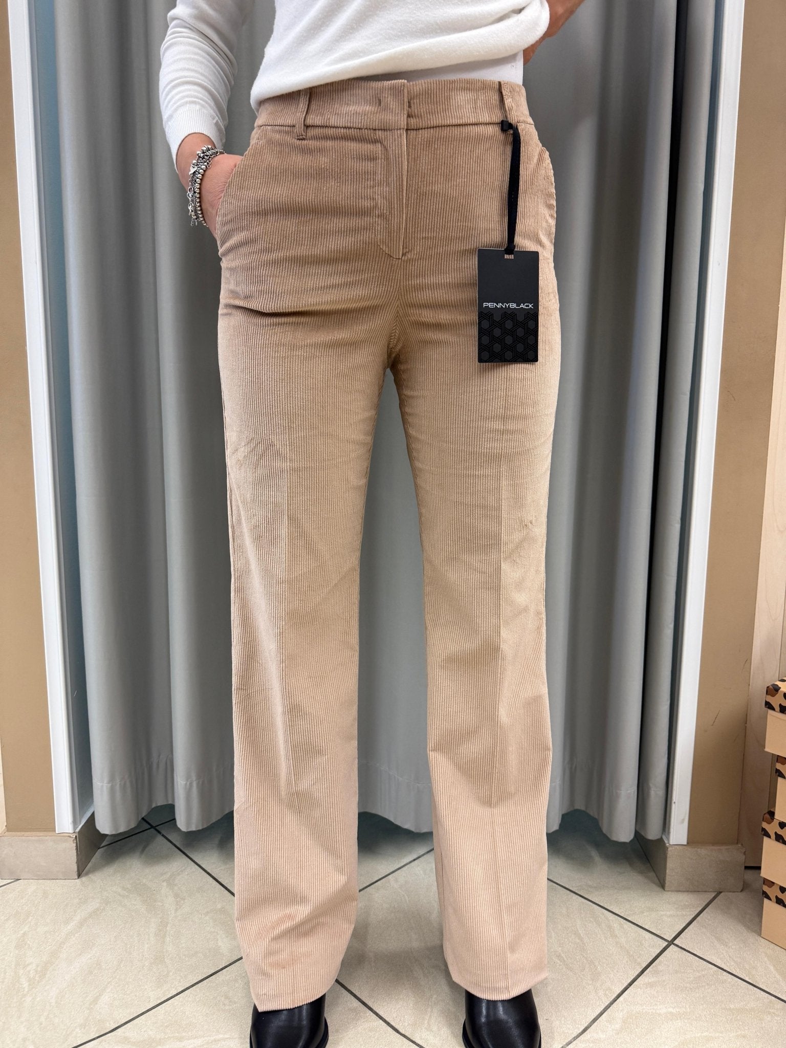 Pantaloni straight fit in velluto - PENNYBLACK - OBOLO - World Fashion
