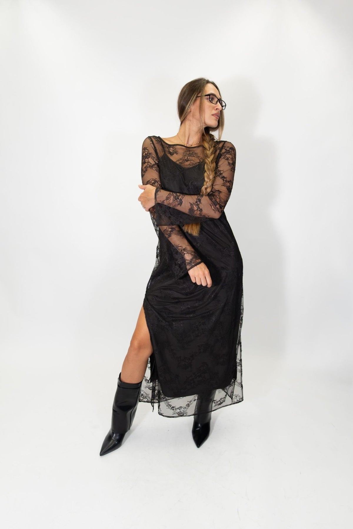 PennyBlack - Abito 2-in-1 in pizzo e twill - Donna - World Fashion