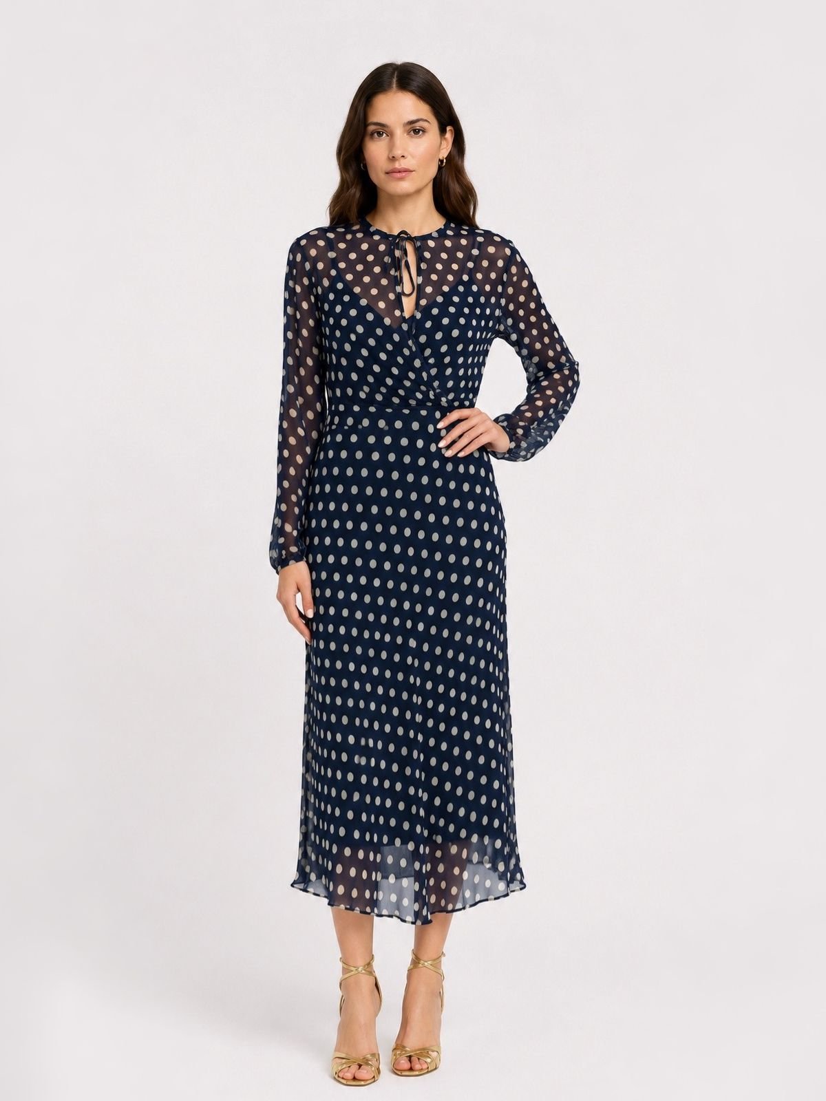 PennyBlack - Abito Midi Georgette Pois - Donna - World Fashion