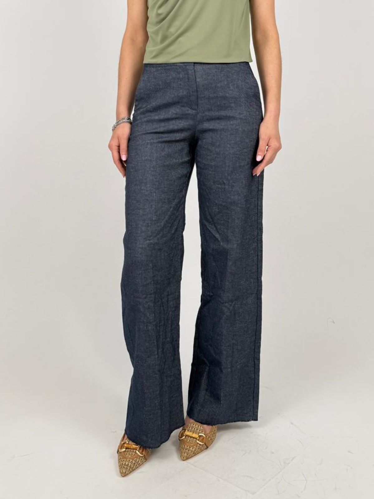 PennyBlack - Pantaloni Ampi In Cotone e Lino - Donna - World Fashion