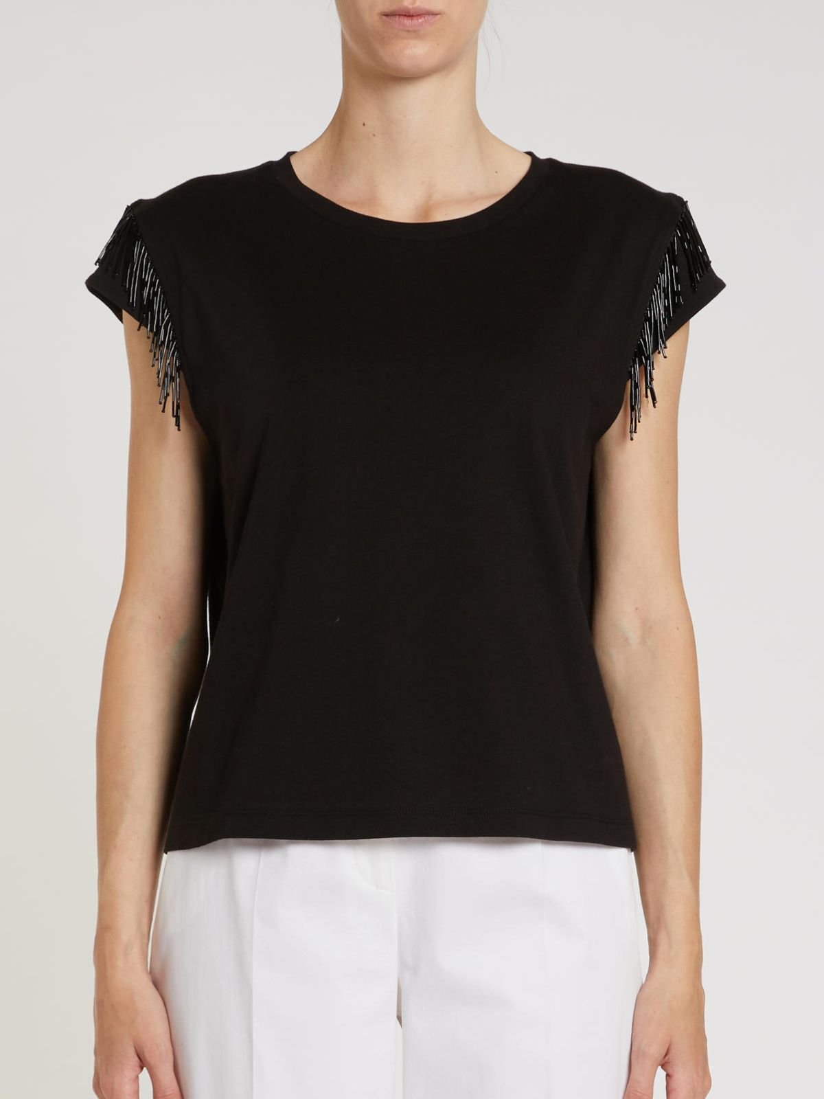 PennyBlack - T-shirt Con Frangia Di Perline - Donna - World Fashion