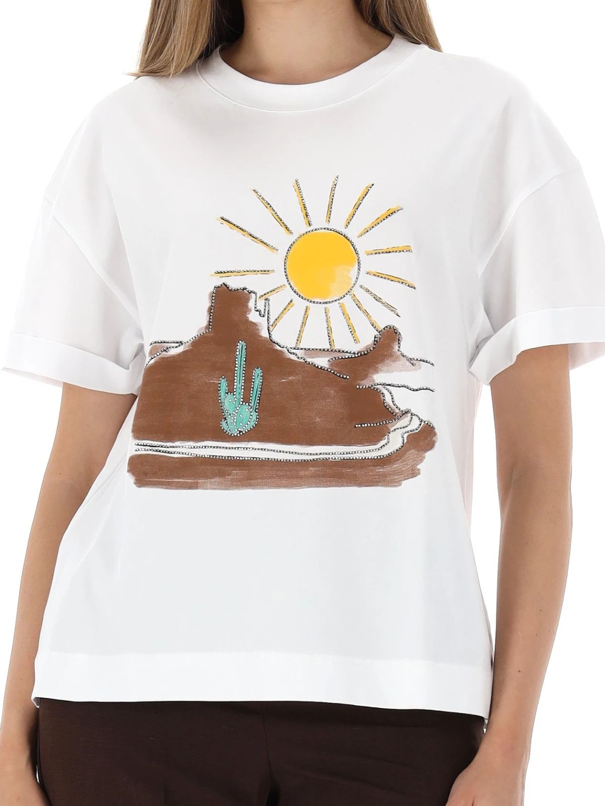 PennyBlack - T-Shirt Con Stampa E Strass - Donna - World Fashion