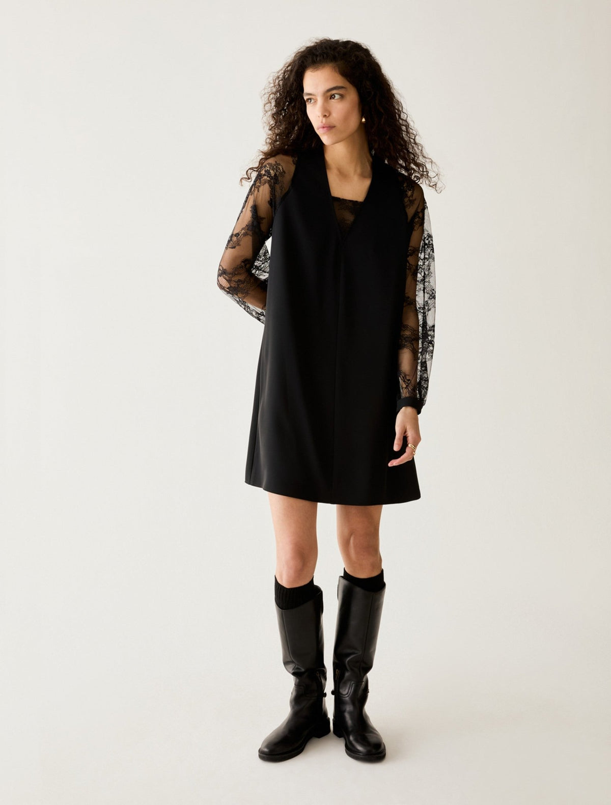 PennyBlack - Tunic dress in twill e pizzo - Donna - World Fashion