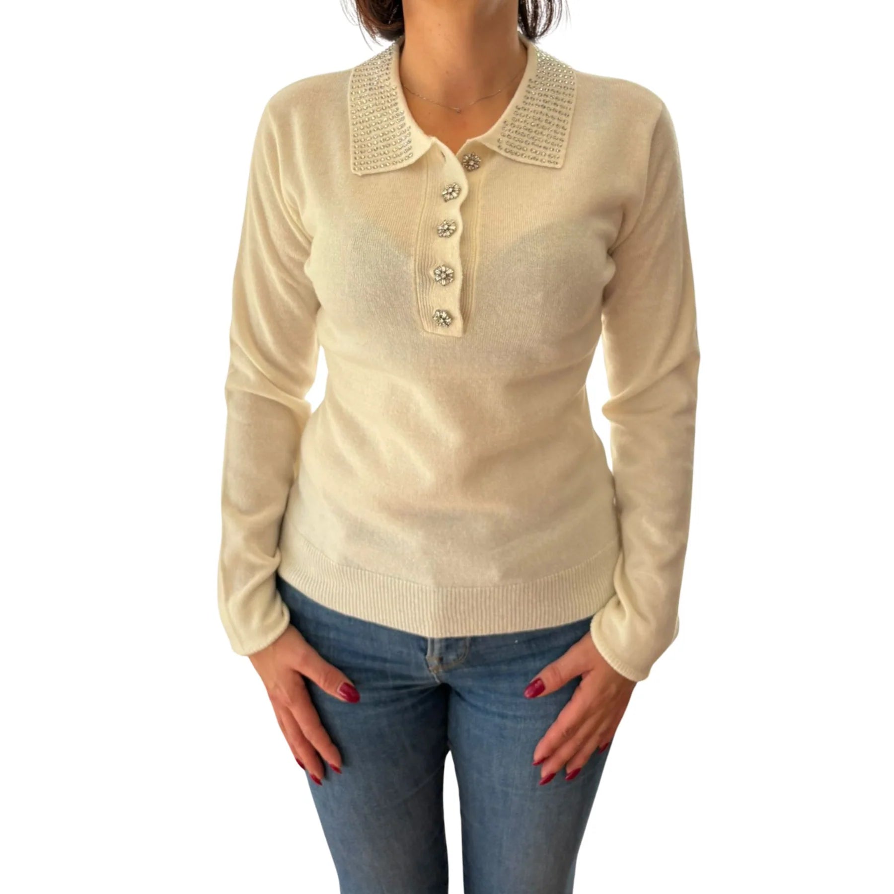 Polo regular in maglia con lana e cashmere - FRACOMINA - FR25WT7005K53201 - World Fashion