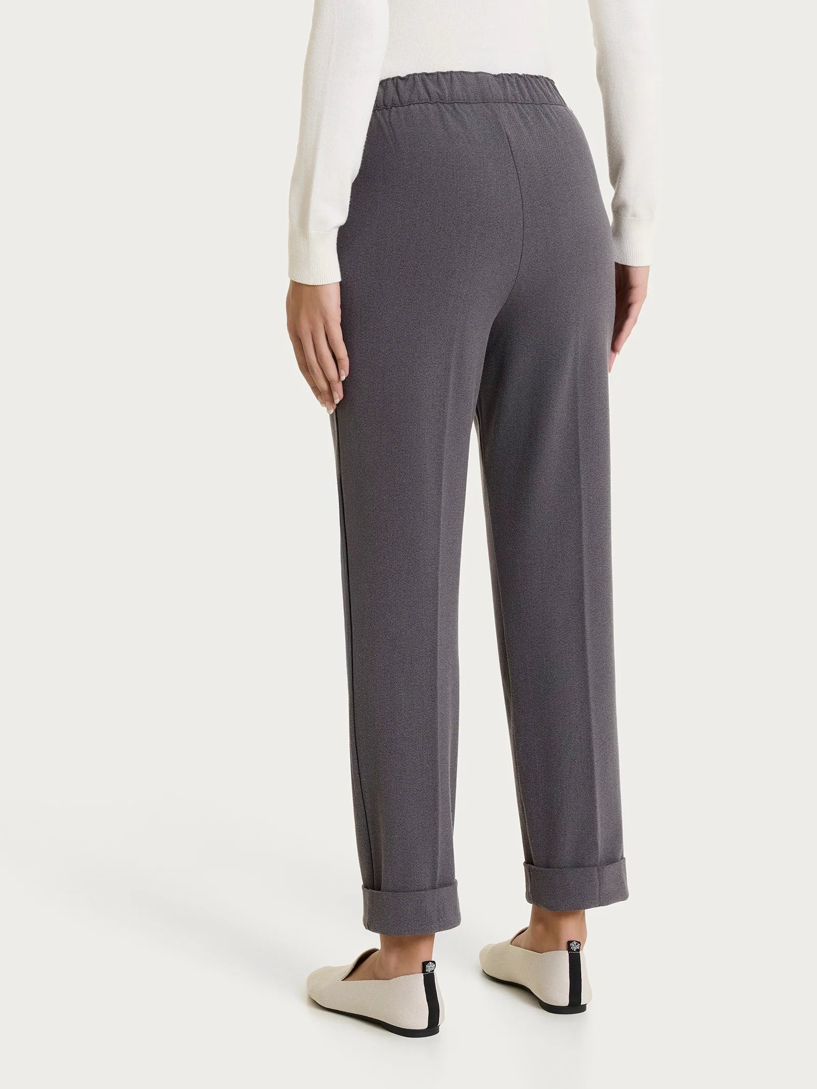Ragno - Pantalone dritto con tasche in Flannel Twill - Donna