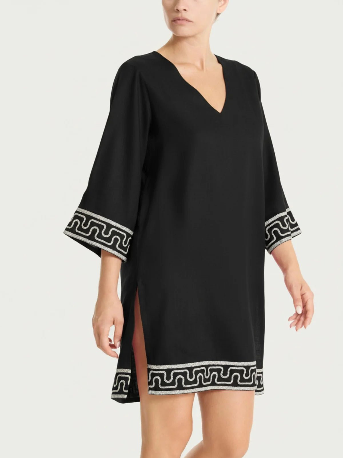 Ragno - Abito corto con fantasia grafica in Mussola Slub - Donna - World Fashion