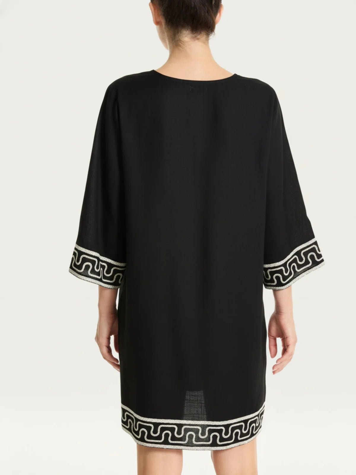 Ragno - Abito corto con fantasia grafica in Mussola Slub - Donna - World Fashion