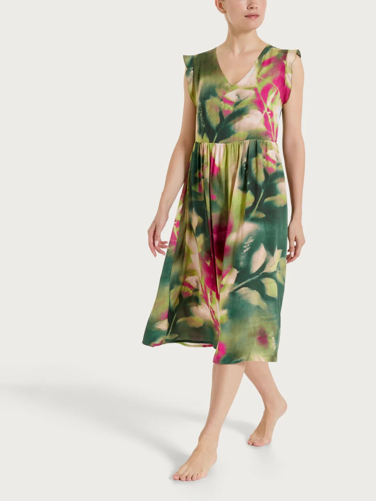 Ragno - Abito lungo smanicato con fantasia in EcoSeta - Donna - World Fashion